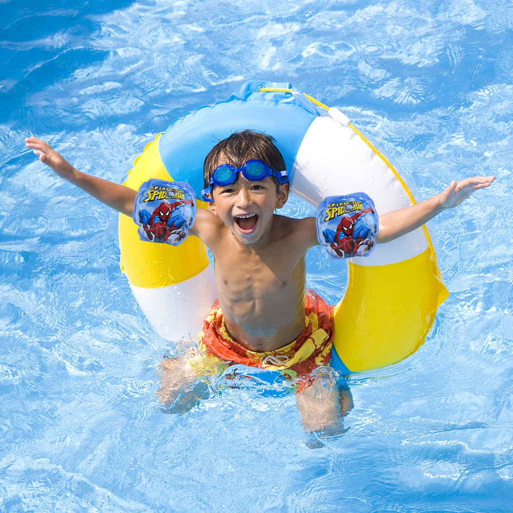 Proberos 2pcs Swimming Floats for Toddler Boys Dual Air Bag Design Blue Cartoon Print Spider Man Arm Floats PVC Inflatable Arm Floats for Young Swimmers Proberos 2pcs Swimming Floats for Toddler Boys Dual Air Bag Design Blue Cartoon Print Spider Man Arm Floats PVC Inflatable Arm Floats for Young Swimmers